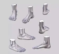 【绘画参考】脚不同角度的3D模型及动态姿势