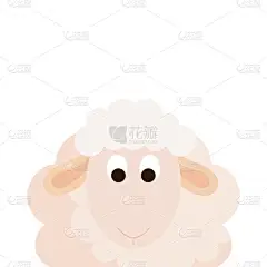 白色背景的可爱的绵羊