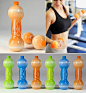 Dumbbell Sports Drink - The Dumbbell Sports Drink designed by Jin Le. The bottles can be filled with the water or electrolyte infused sport’s drink, each bottle weight scant 0.5 kg. After you drink it up, you can also fill it into water or sand to make yo