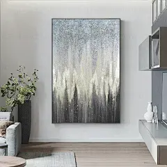 纯手绘现代简约玄关过道走廊装饰挂画轻奢抽象工业风大幅定制画-淘宝网
