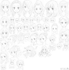 WiaP6xDk采集到五官,头发手绘图