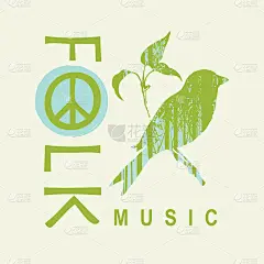 有小鸟的民间音乐节海报