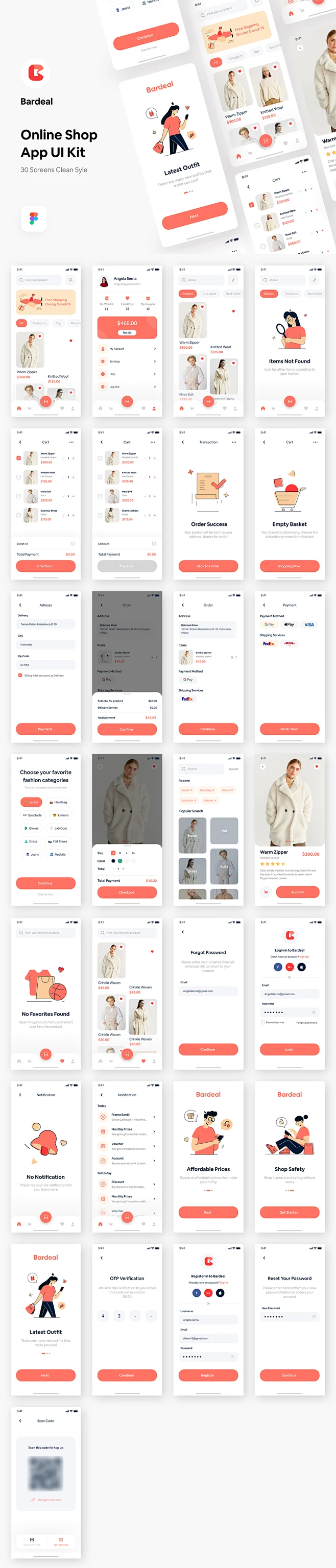 #APP模板# 时尚服装电商在线商店尺寸颜色数量详情app ui源文件fig模板-花瓣网