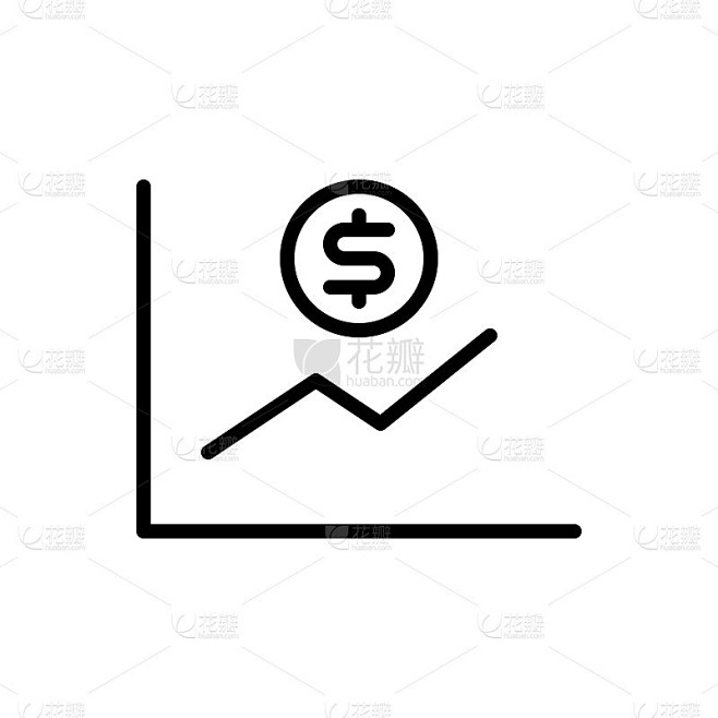 销售图标，财务图标矢量插图