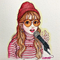 手绘漂亮小姐姐~ 
ins:wonder_iu ​ via @小清新水彩插画 ​ ​​​​