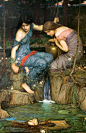 约翰·威廉姆·沃特豪斯油画 : 约翰·威廉姆·沃特豪斯（John William Waterhouse 1849年4月6日—1917年2月10日）英国新古典主义与拉斐尔前派画家，皇家美术学院会员。以其用鲜明色彩和神秘的画风描绘古典神话与传说中的女性人物而闻名于世。 ...