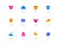 colorful multiply icon daily practice multiply icon image icon bag icon clock icon video icon toy icon trash icon icon design colorful icon