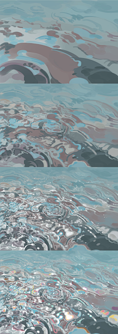 指尖上的画/彩铅/水彩浮光掠影 附教程,只需要四步,轻松画出水面波纹
