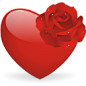 红色玫瑰花和爱心图标 iconpng.com #素材#