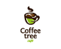 标志说明：叶子咖啡馆logo标志设计