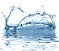 免抠—蓝色水纹 水纹溅起的液态水 元素水珠