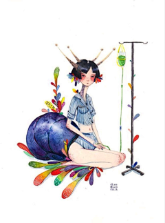 廖小萌的_采集到插画-水彩