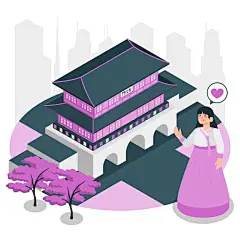 韩国首尔插画矢量图设计素材