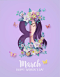 其中包括图片：Women`s Day 8 March With Frame Of Flower . Stock Vector - Illustration of women, paper: 145463308