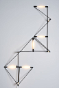 takeovertime: “Meta | James Dieter A combination of tube lights with black metal ends on that are connected together with metal wireframes. The system is modular and can be created in almost any configuration. Lighting Launched at ICFF 2016. ”