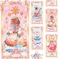 OKMT新七天原创手账人物和纸胶带猫咪塔罗牌装饰纸胶带手帐整卷-淘宝网