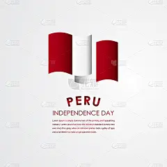 快乐秘鲁独立日庆祝矢量模板设计插图