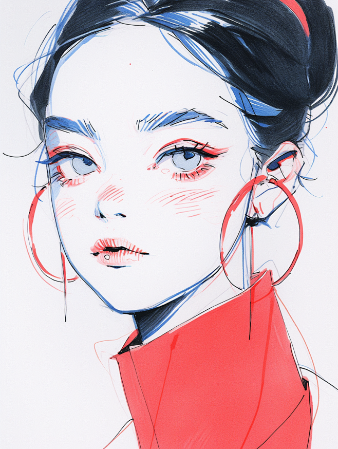 插画人物线稿参考图集 卡通插画原画设计素...