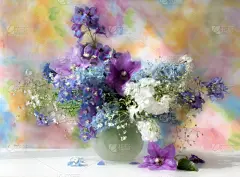 夏天,贺卡,桌子,水平画幅,绘画艺术品,花蕾,室内,春天,静物,花瓶