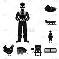 isolated object harvest and farming icon set