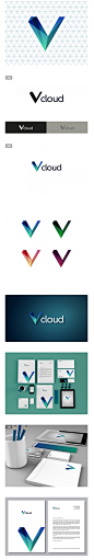 云计算服务商Vcloud 品牌形象设计 - 设计之家