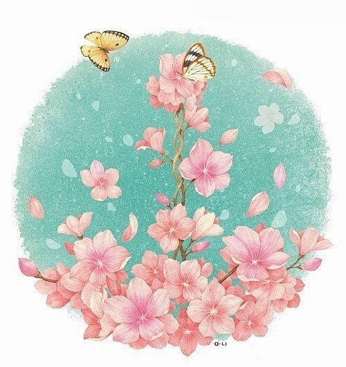 治愈系插画：花下，人醉 - 治愈系图片 ...