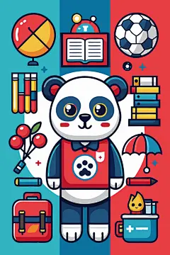 大熊猫矢量插画素材集合