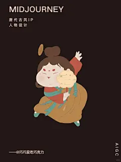 midjourney——唐代古风ip人物设计（胖嘟嘟 - 小红书