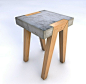 水泥和木材是两种经济又环保的材料，在家具可持续设计中扮演着重要的角色。墨西哥设计师Hector Leon利用当地的天然水泥和新西兰木材设计了一张混搭边桌。工字桌面采用水泥浇筑而成，桌腿和支架则用木材做成，将桌面直接放在木头支架上即可使用，无需其它固定件和工具。