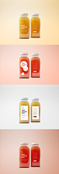 果汁/饮料玻璃瓶外观设计PSD样机模板 Glass Juice Bottle Mockup PSD