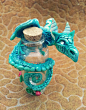 Bottle with Turquoise Dragon