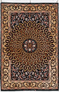 Grandmaster Davari Black & Gold 85% Silk Wool Persian Rug - Item# HF-1545