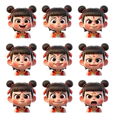 国风中国神话人物哪吒表情包背景.PNG