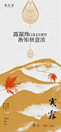 寒露水滴线条艺术海报-源文件分享-ywjfx.cn