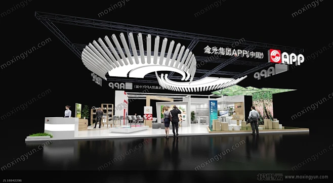 进博会 金光集团APP四面开展览展示展台模型展览模型-花瓣网