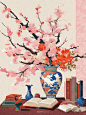 花间闲意｜春来榆叶梅花满枝头·中式插花