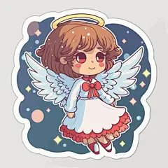 可爱的小精灵小天使卡通人物插画矢量图设计素材