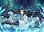 #魏无羡1031生日快乐# 
忘羡 
三岁羡羡生日贺图、顺便捎上汪叽
终于撸完，不踩日子了，提早发发吧
早安。 ​​​​