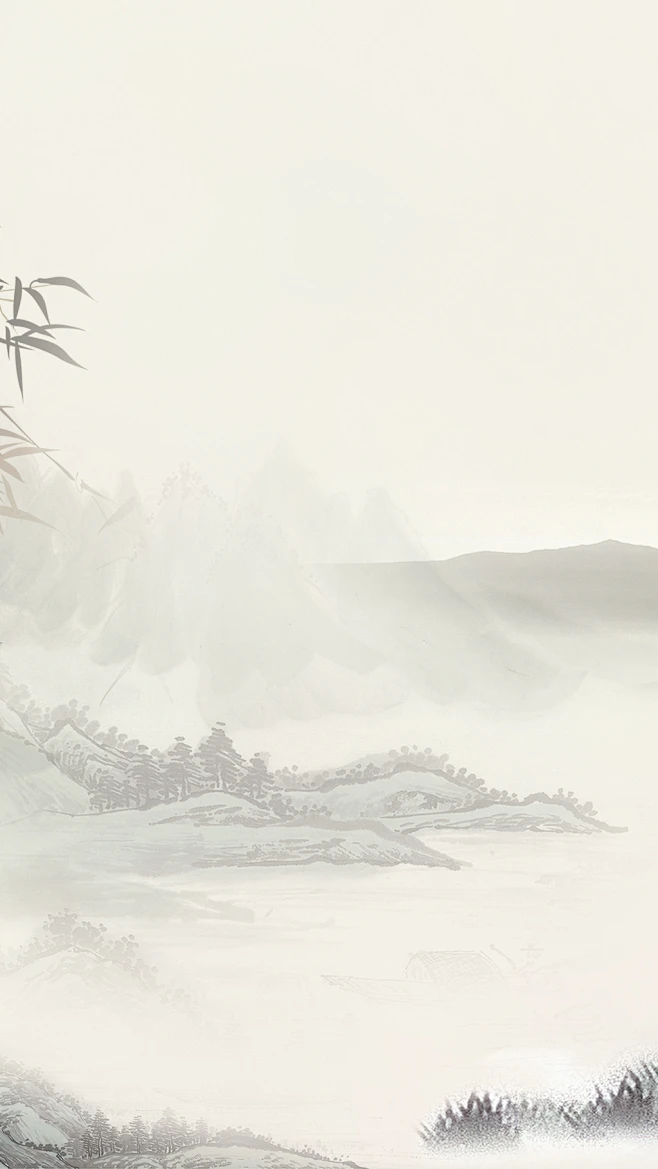 水墨古风山水h5背景-花瓣网