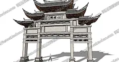 SU Sketchup JGA17草图大师景观模型中式亭廊景墙小品合集第2季-淘宝网