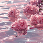 insMind Pink Background Flower Petals Water Romantic Dreamy