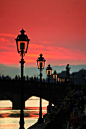 Sunset on the Arno River, Florence, Italy 阿尔诺河上日落，佛罗伦萨，意大利
