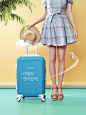 时尚美女 度假旅游 清凉植物 促销海报设计PSD_平面设计_海报