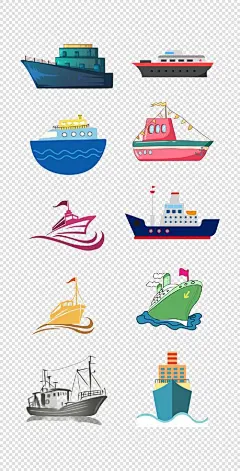 轮船   海洋   游轮   大海  祖国    国旗  插画   PNG免扣设计素材   - 源文件