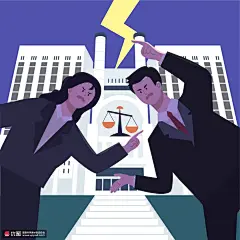争论婚姻破裂离婚争辩争吵情绪管理插画 人物插画 情感关怀
