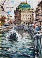 Maximilian Damico的水彩风景画作 ​​​​