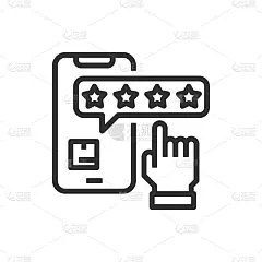 在线评价图标矢量插图。
