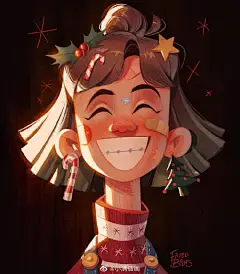 小满的插画分享
来几张治愈的大头照，喜欢这种阳光和正能量满满的感觉Works by Fried #插画分享##procreate##儿童插画# ​​​​