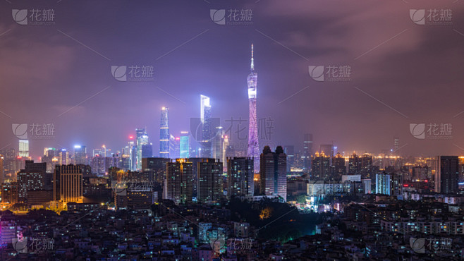 广州,夜晚,国内著名景点,曙暮光,云,黄昏,现代,著名景点,商业金融和工业,户外