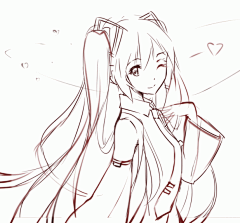 #初音未来#国人画师 TID 的GIF初音绘画过程-兴趣部落